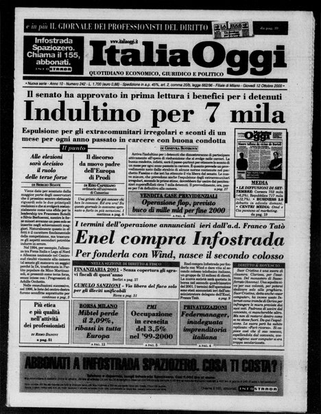 Italia oggi : quotidiano di economia finanza e politica